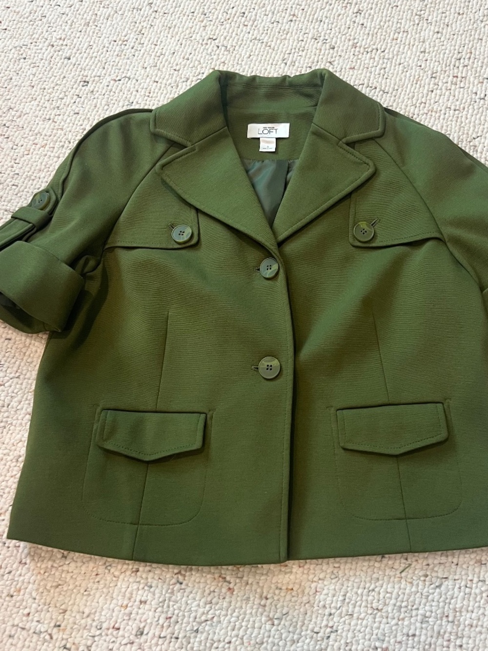 Loft short sleeve cropped jacket size 6